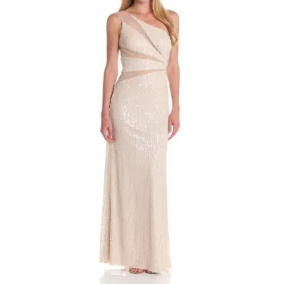Adrianna Pappell Hailey Sequin Mesh Cutout Gown - Picture 4 of 9
